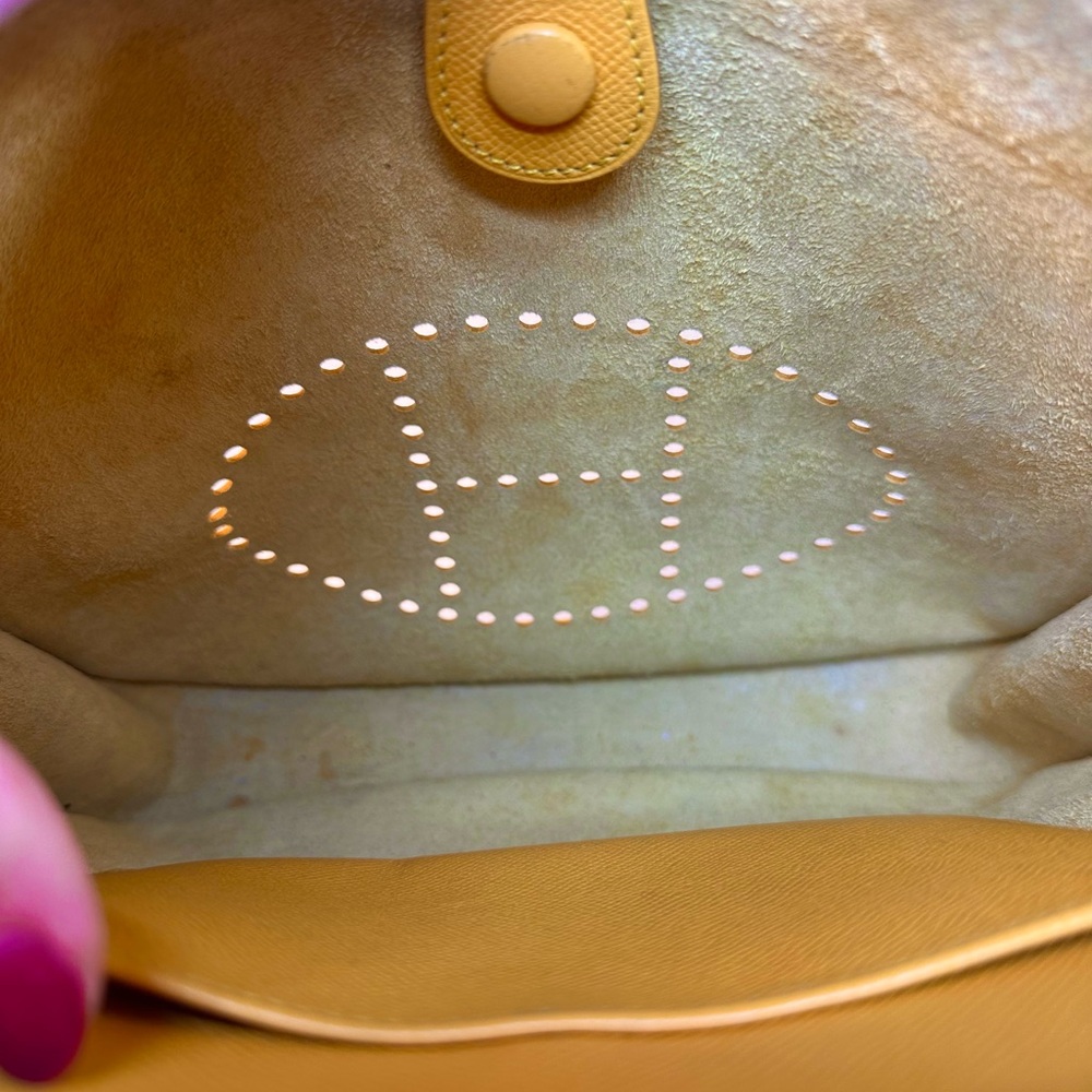 Hermes Evelyne PM Petit Modele Mustard Yellow Palladium HDW Square M 2009 COA - Picture 14 of 17